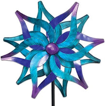 Load image into Gallery viewer, Bits and Pieces - Blue Delphinium Wind Spinner - Decorative Kinetic Wind Mill - Unique Outdoor Lawn and Garden Décor, Lawn Ornament