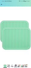 Load image into Gallery viewer, Smithcraft Silicone Trivet Mat for Hot Pan and Pot Hot Pads Counter Mat Heat Resistant Table Dish Drying Mat or Placemats 2 Pack,Size:9x12 Inch, Shape:Rectangular Color Green