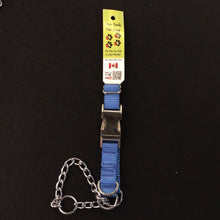 Load image into Gallery viewer, 1051 Paw Tracks Pet Gear Dog Collar Royal Blue Metal Chain  MADE IN CANADA