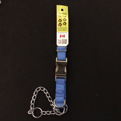 1051 Paw Tracks Pet Gear Dog Collar Royal Blue Metal Chain  MADE IN CANADA