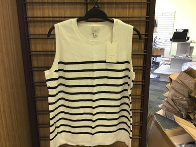 Ladies Clothing - A New Day knitted shirt L Cream & Black
