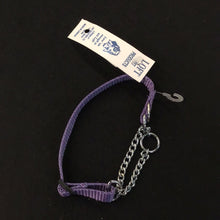Load image into Gallery viewer, 1049 Paw Tracks Pet Gear Dog Collar Purple Metal Chain Small. MADE IN CANADA