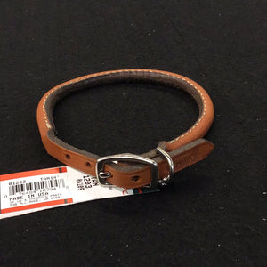 1076 Circle T Pet Gear Dog Collar Leather Light Brown 14”