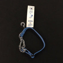 Load image into Gallery viewer, 1058 Paw Tracks Pet Gear Dog Collar Royal Blue Metal Chain Small MADE IN CANADA