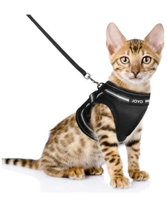 1081 JOYO Cat Harness and Leash Lightweight Black Medium *