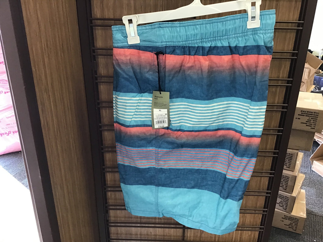 Men’s Goodfellow &Co clothing M turquoise Stripe Board shorts