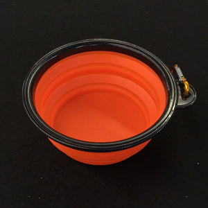 1030 Collapsible Travel Pet Dog Cat Food Treat Water Container Bowl Orange *