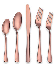 Load image into Gallery viewer, Stainless Steel Flatware Set Rose Gold 20 Piece