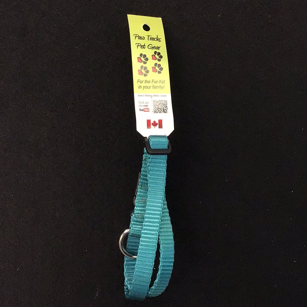 1045 Paw Tracks Pet Gear Dog Collar Teal Plastic Small MADE IN CANADA