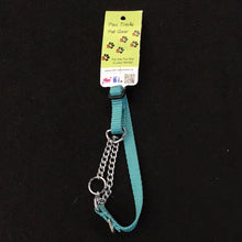 Load image into Gallery viewer, 1056 Paw Tracks Pet Gear Dog Collar Teal Metal Chain Small MADE IN CANADA