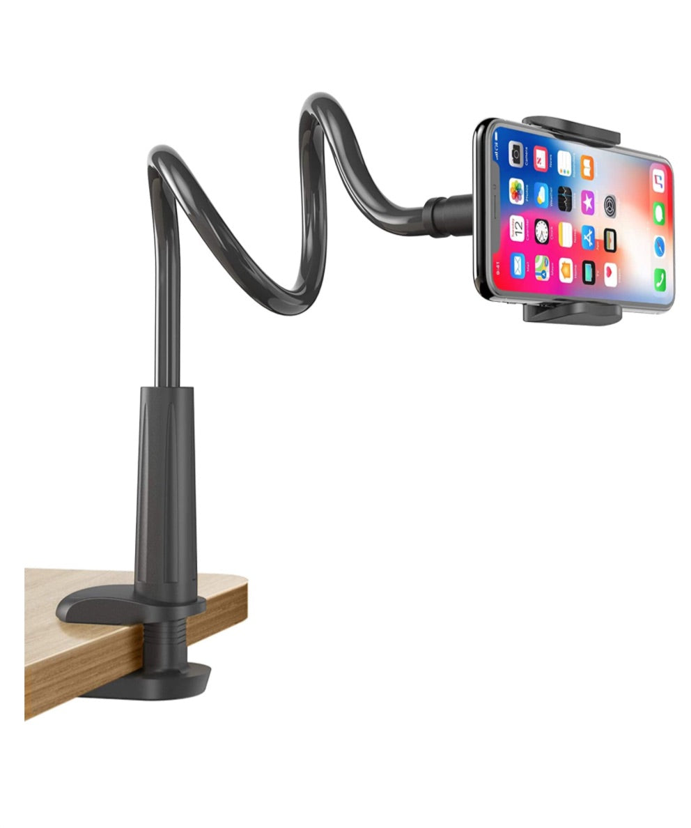 Gooseneck Cell Phone Holder, Universal 360 Flexible Phone Stand Lazy Bracket Mount Long Arms Clamp