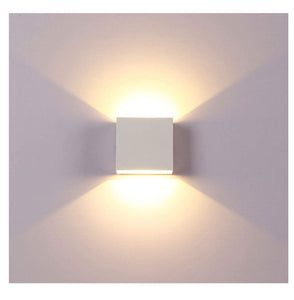 Uonlytech Square LED Wall Lamp Creative Modern Wall Sconce Indoor Up and Down Wall Light for Living Room Bedroom Corridor Stairs (White)