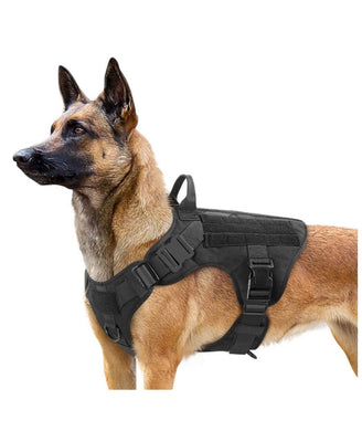 1014 rabbitgoo Tactical Dog Harness for Large Dogs, Military Dog Harness with Handle, No-Pull Service Dog Vest with Molle & Loop Panels Medium