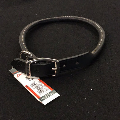 1073 Circle T Pet Gear Dog Collar Leather Black 18”