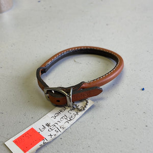 1112 Circle T Pet Gear Dog Collar Leather Brown 12”