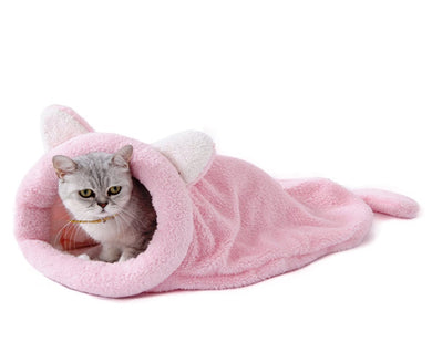 1005 Pet Cat PAWZ Road Cat Sleeping Bag Self-Warming Kitty Sack Pink *