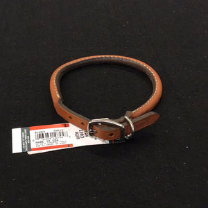 1076 Circle T Pet Gear Dog Collar Leather Light Brown 14”