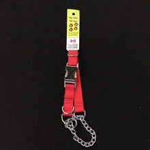 Load image into Gallery viewer, 1047 Paw Tracks Pet Gear Dog Collar Red Metal Chain MADE IN CANADA