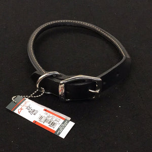 1074 Circle T Pet Gear Dog Collar Leather Black 22”