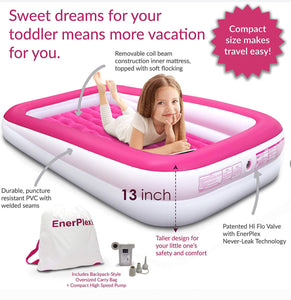 EnerPlex Kids Inflatable Travel Bed With Pump