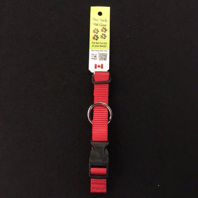 1042 Paw Tracks Pet Gear Dog Collar Red Plastic MADE IN CANADA