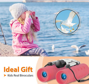 Obuby Real Binoculars for Kids Gifts for 3-12 Years Boys Girls 8x21 High-Resolution