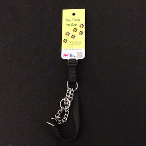 1057 Paw Tracks Pet Gear Dog Collar Black Metal Chain Small MADE IN CANADA