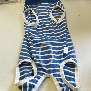 1020 Stripe pet suit blue size large